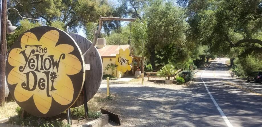 Front Sign of the Yellow Deli in Valley Center